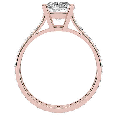 Vittoria Oval Solitaire Full diamond band 4 Prongs