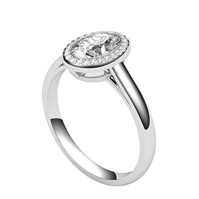 Trionfo Oval Solitaire halo Classic band