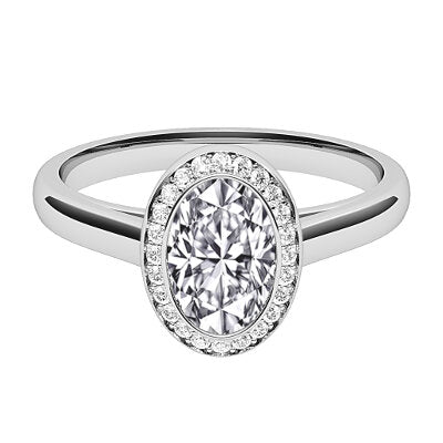Trionfo Oval Solitaire halo Classic band