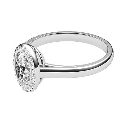 Trionfo Oval Solitaire halo Classic band