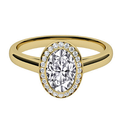 Trionfo Oval Solitaire halo Classic band