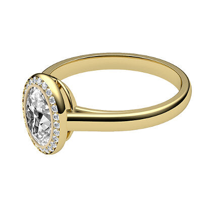Trionfo Oval Solitaire halo Classic band