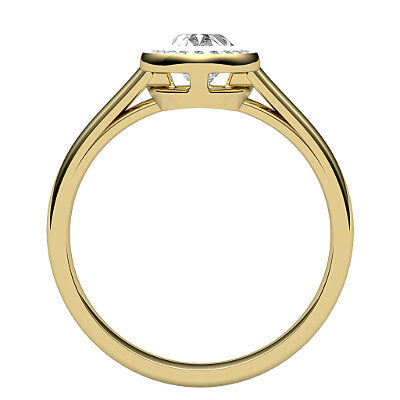 Trionfo Oval Solitaire halo Classic band
