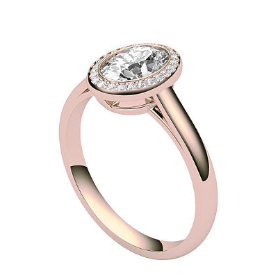 Trionfo Oval Solitaire halo Classic band