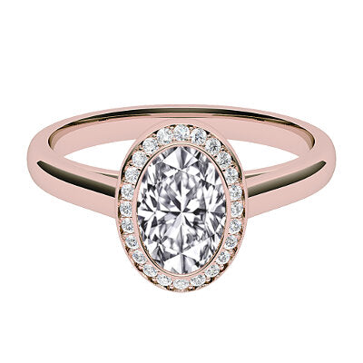 Trionfo Oval Solitaire halo Classic band