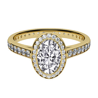 Trionfo Oval Solitaire halo Full diamond band