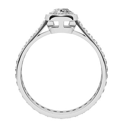 Vittoria Oval Solitaire halo Full diamond band
