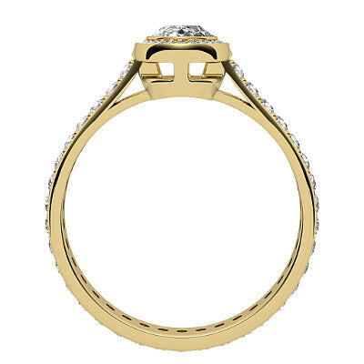 Vittoria Oval Solitaire halo Full diamond band