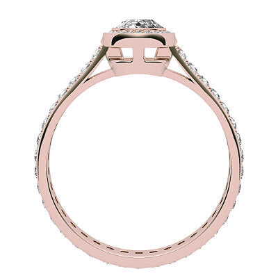 Vittoria Oval Solitaire halo Full diamond band