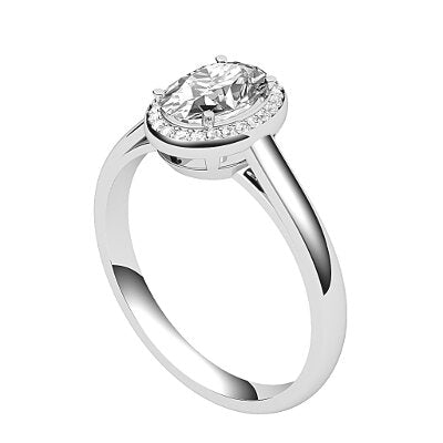 Trionfo Oval Solitaire halo Classic band 4 Prongs