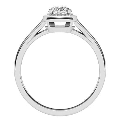 Trionfo Oval Solitaire halo Classic band 4 Prongs