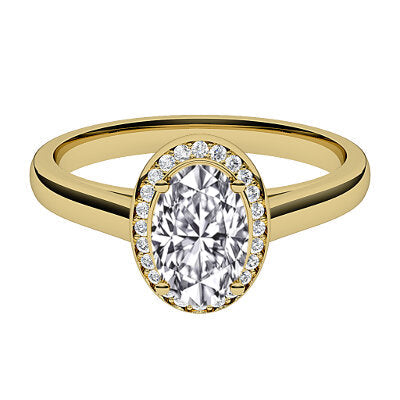 Trionfo Oval Solitaire halo Classic band 4 Prongs
