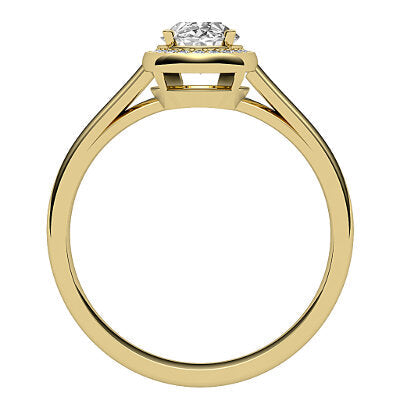 Trionfo Oval Solitaire halo Classic band 4 Prongs