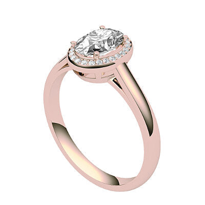 Trionfo Oval Solitaire halo Classic band 4 Prongs