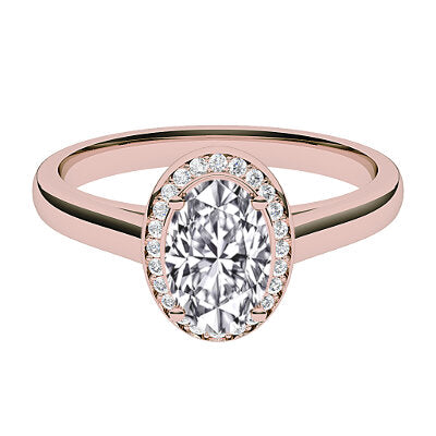 Trionfo Oval Solitaire halo Classic band 4 Prongs