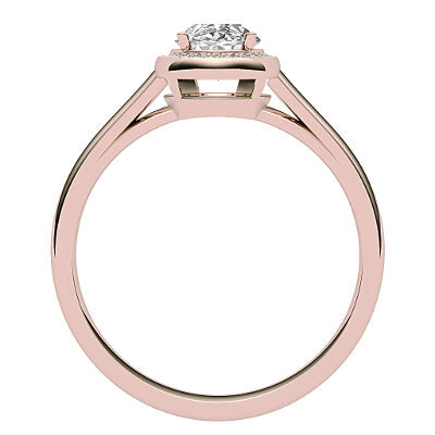 Trionfo Oval Solitaire halo Classic band 4 Prongs