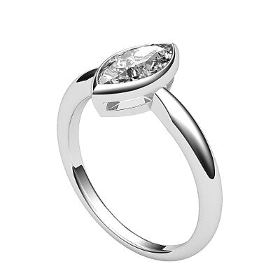 Simple Flat Marquise Solitaire Classic band
