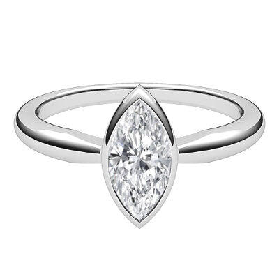 Simple Flat Marquise Solitaire Classic band