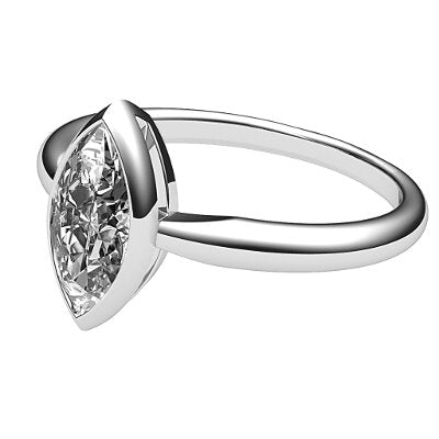Simple Flat Marquise Solitaire Classic band