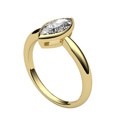 Simple Flat Marquise Solitaire Classic band