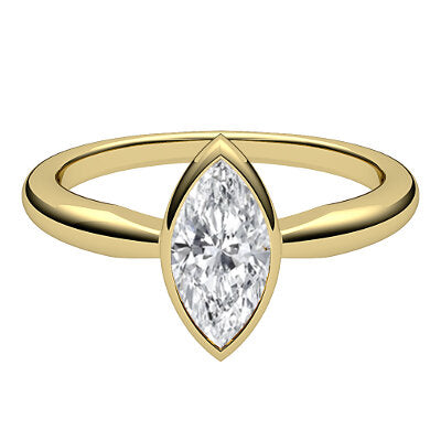 Simple Flat Marquise Solitaire Classic band