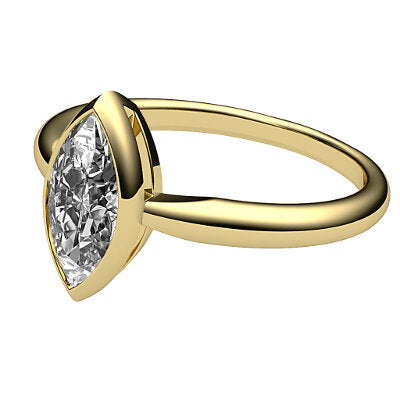 Simple Flat Marquise Solitaire Classic band