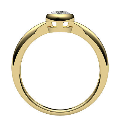 Simple Flat Marquise Solitaire Classic band