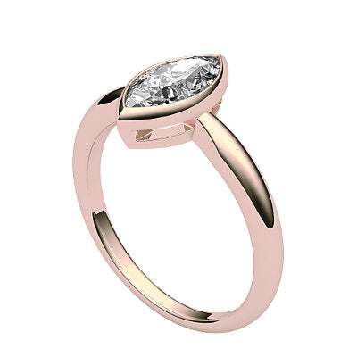 Simple Flat Marquise Solitaire Classic band