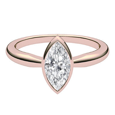 Simple Flat Marquise Solitaire Classic band