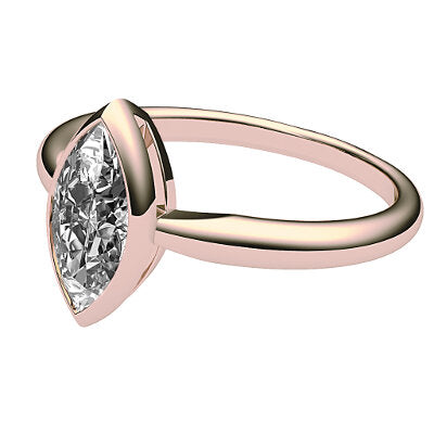Simple Flat Marquise Solitaire Classic band