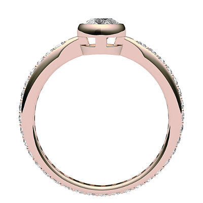 Simple Flat Marquise Solitaire Full diamond band