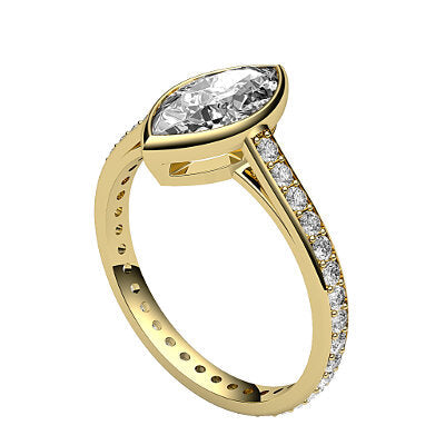 Trionfo Marquise Solitaire Full diamond band