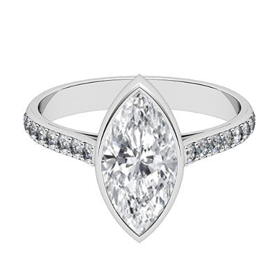 Vittoria Marquise Solitaire Half diamond band