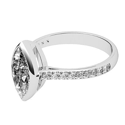 Vittoria Marquise Solitaire Half diamond band