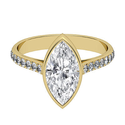 Vittoria Marquise Solitaire Half diamond band