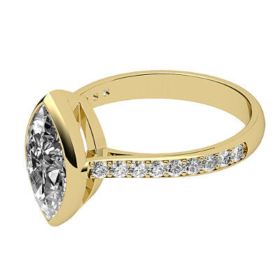 Vittoria Marquise Solitaire Half diamond band