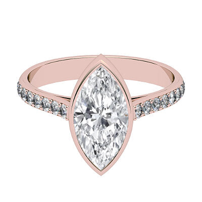 Vittoria Marquise Solitaire Half diamond band