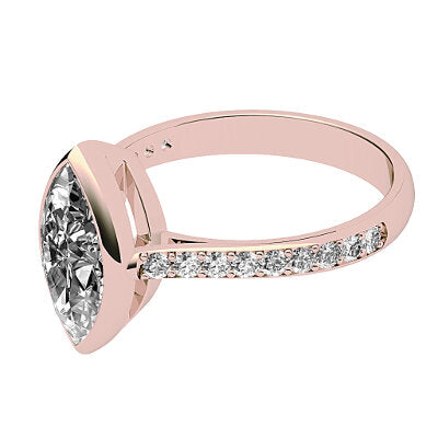 Vittoria Marquise Solitaire Half diamond band
