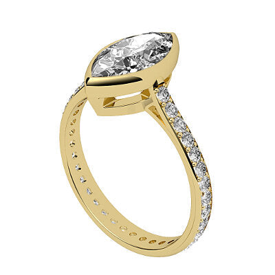 Vittoria Marquise Solitaire Full diamond band