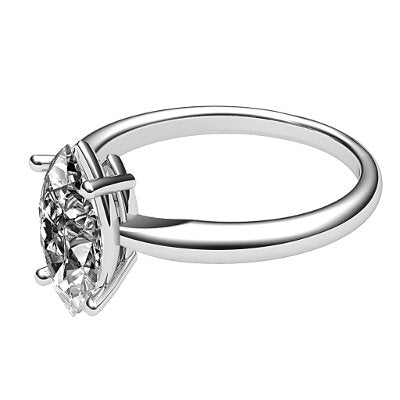 Simple Flat Marquise Solitaire Classic band 4 Prongs