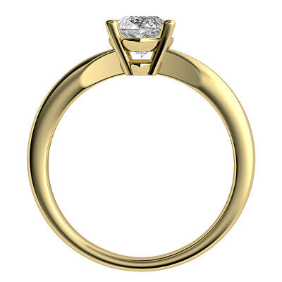 Simple Flat Marquise Solitaire Classic band 4 Prongs