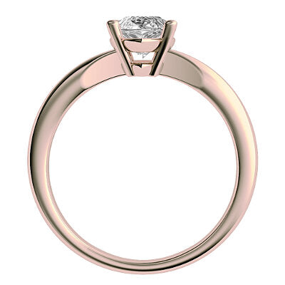 Simple Flat Marquise Solitaire Classic band 4 Prongs