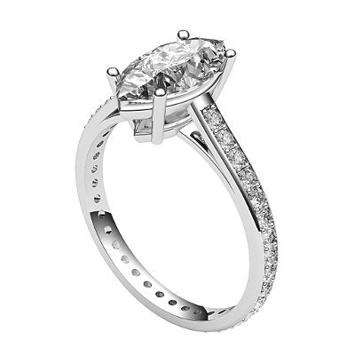Trionfo Marquise Solitaire Full diamond band 4 Prongs
