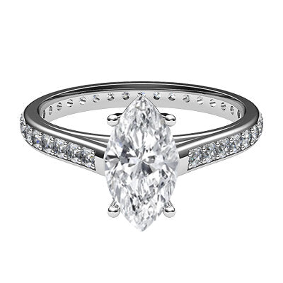 Trionfo Marquise Solitaire Full diamond band 4 Prongs