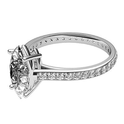 Trionfo Marquise Solitaire Full diamond band 4 Prongs
