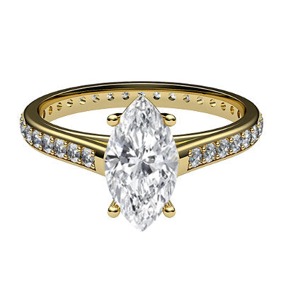 Trionfo Marquise Solitaire Full diamond band 4 Prongs