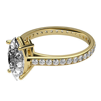 Trionfo Marquise Solitaire Full diamond band 4 Prongs