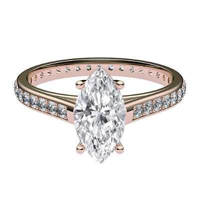 Trionfo Marquise Solitaire Full diamond band 4 Prongs