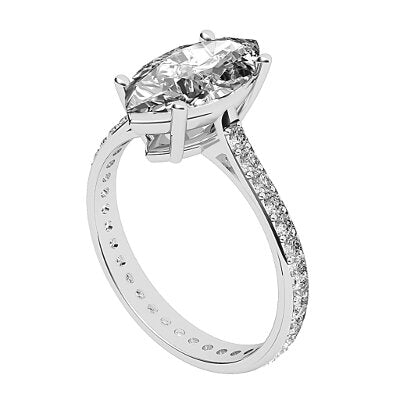 Vittoria Marquise Solitaire Full diamond band 4 Prongs