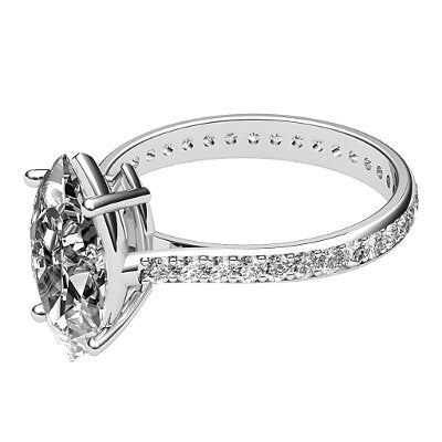 Vittoria Marquise Solitaire Full diamond band 4 Prongs